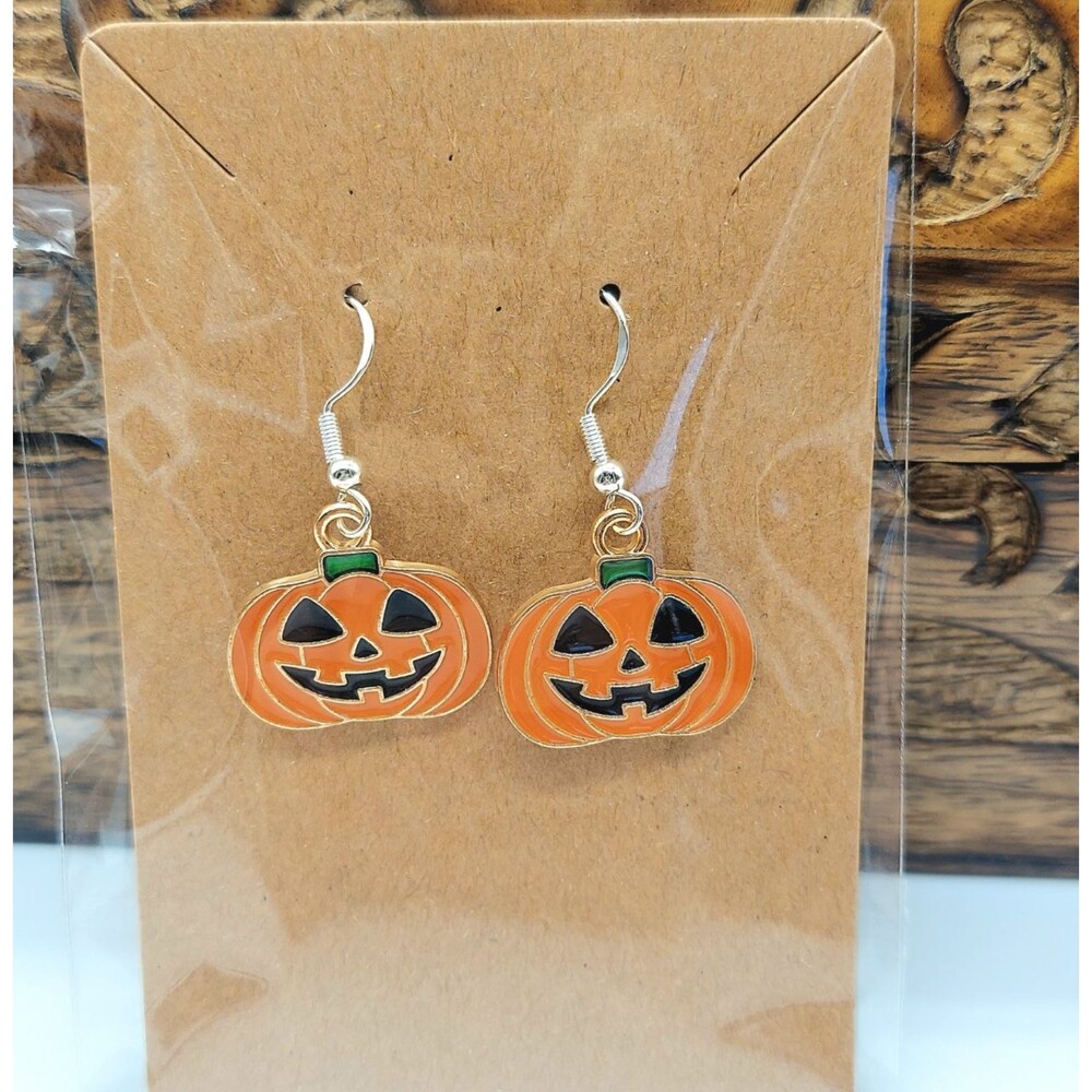 Pumpkin Earrings Jack O Lantern Halloween Earrings